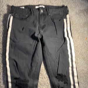 Striped black stacked skinny jeans from pacsun